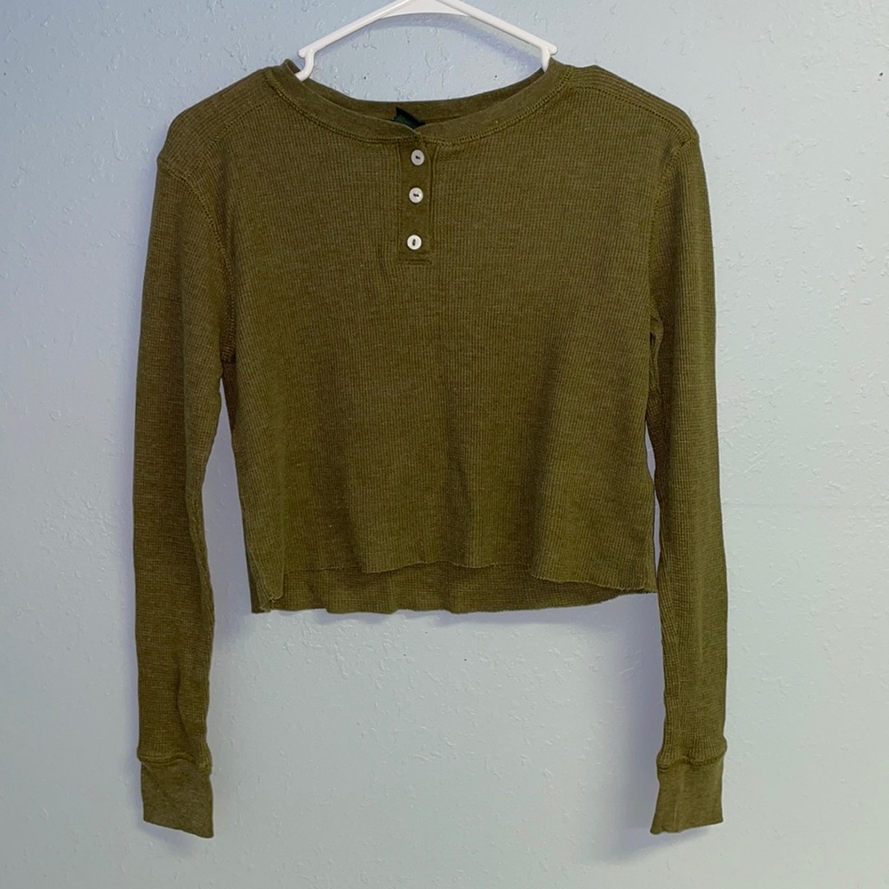 Wild Fable Cropped Quarter Button Up